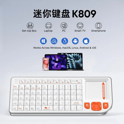 Miritz K809 Mini Wireless Keyboard - 2.4G Dual-Mode Portable Keyboard with Touchpad