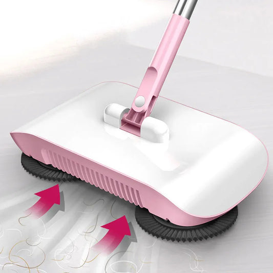 2-in-1 Hand Push Broom and Mop Combo Set - Household Dustpan and Broom for Floor Cleaning - Magic Sweeper Home Cleaning Tools