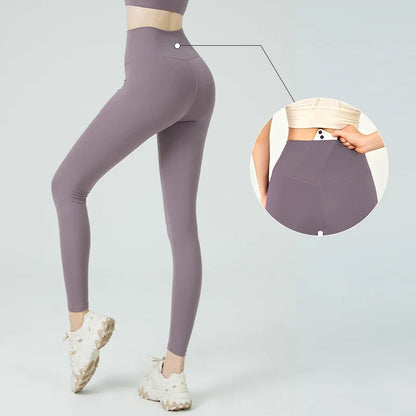 Women's High Waist Seamless Leggings - Naked Feel Push Up Yoga Pants For Fitness, Running & Gym Training