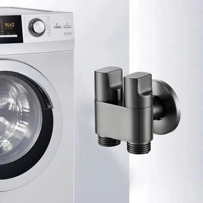 Double Control Washing Machine Faucet - Dual Outlet Triangle Valve Water Tap for Toilet and Washing Machine Connection