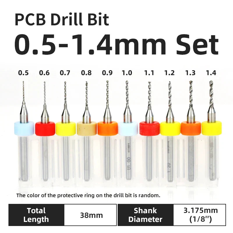 0.1–1.0mm Micro Carbide PCB Drill Bit Set – Tungsten Steel Bits for CNC, Wood & Circuit Board Precision Drilling
