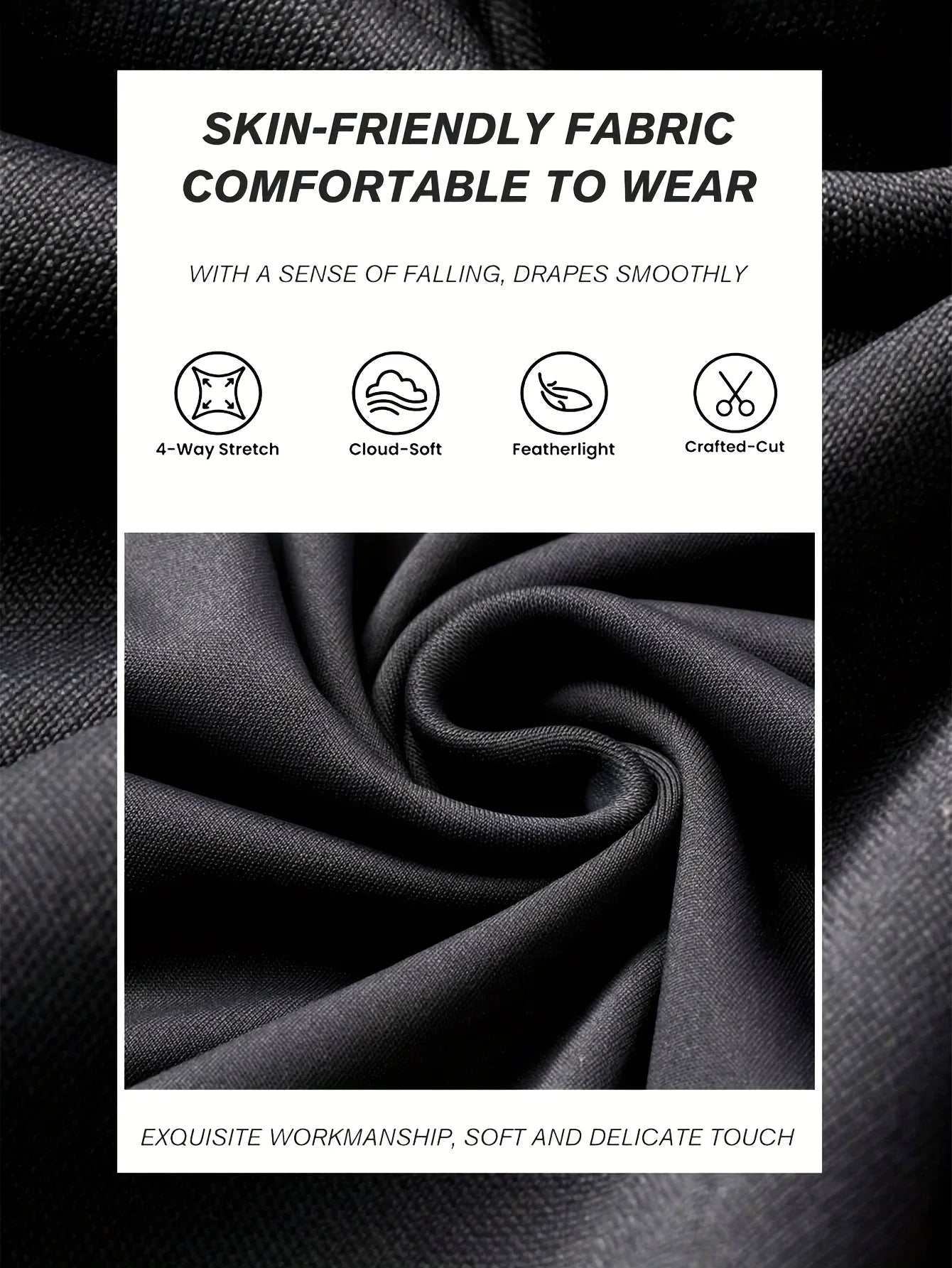 Women's High-Waisted Flared Pants - Slim-Fit Lightweight Wide-Leg Black Trousers