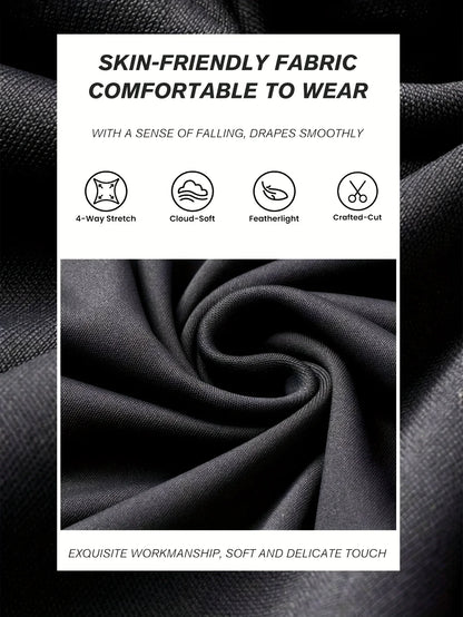 Women's High-Waisted Flared Pants - Slim-Fit Lightweight Wide-Leg Black Trousers
