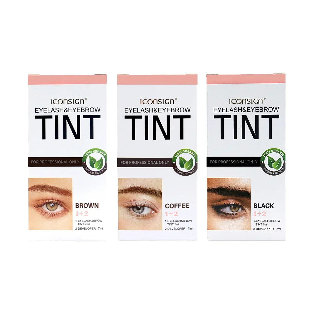 3 Colors Eyelash & Eyebrow Dye Tint Kit – Fast Brow Gel Cream Henna Mascara Enhancer Makeup Tool