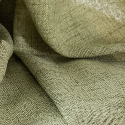 Modern Solid Color Pleated Window Curtain – Texture Floor-Length Yarn Cotton Translucent Curtain for Home