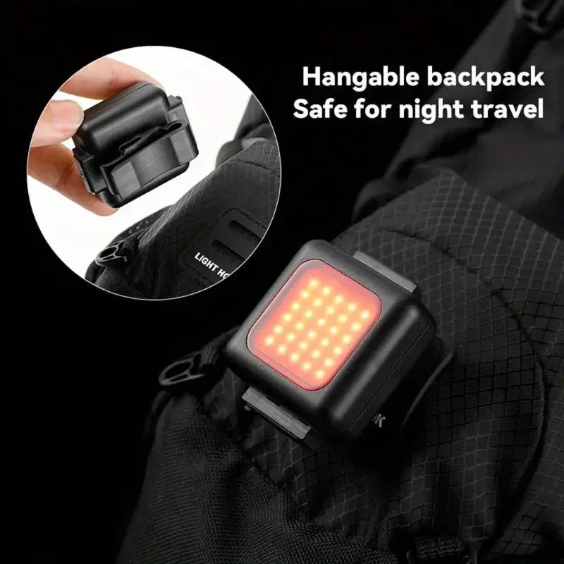Mini Mountain Bike Front Light – Multifunctional Strong LED Bicycle Flashlight with Backpack Buckle for Outdoor Cycling Safety