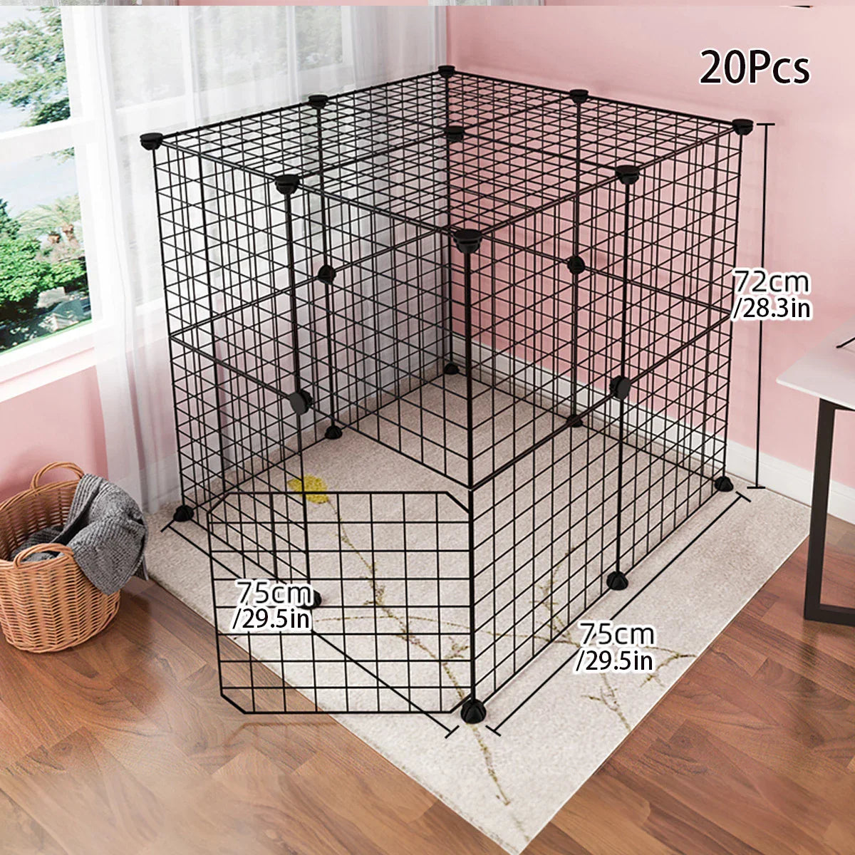 Indoor Dog Cage Wire Mesh Fence – Teddy Pet Escape Barrier