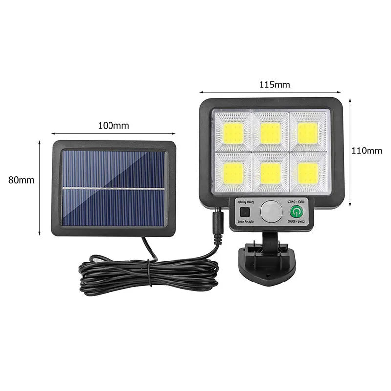 LED Solar Split Wall Lamp - 3 Mode Waterproof Motion Sensor Garden Street Lighting for Security - Solar Powered Garden Wall Light