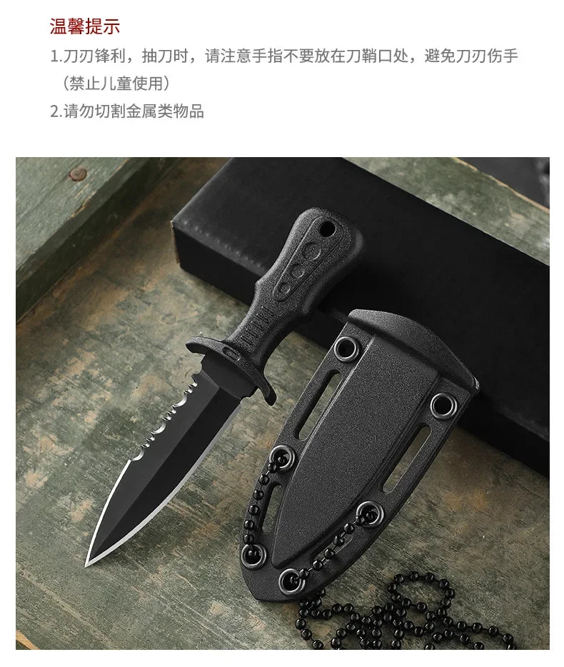 New Mini Tactical Neck Knife – Women's Self-Defense Outdoor Knife, Portable Camping & Fruit Knife
