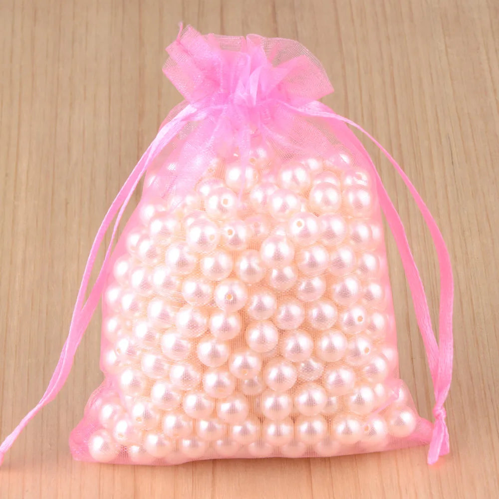 100pcs Organza Gift Bags – 7×9, 9×12, 10×15, 13×18cm Wedding & Jewelry Pouches