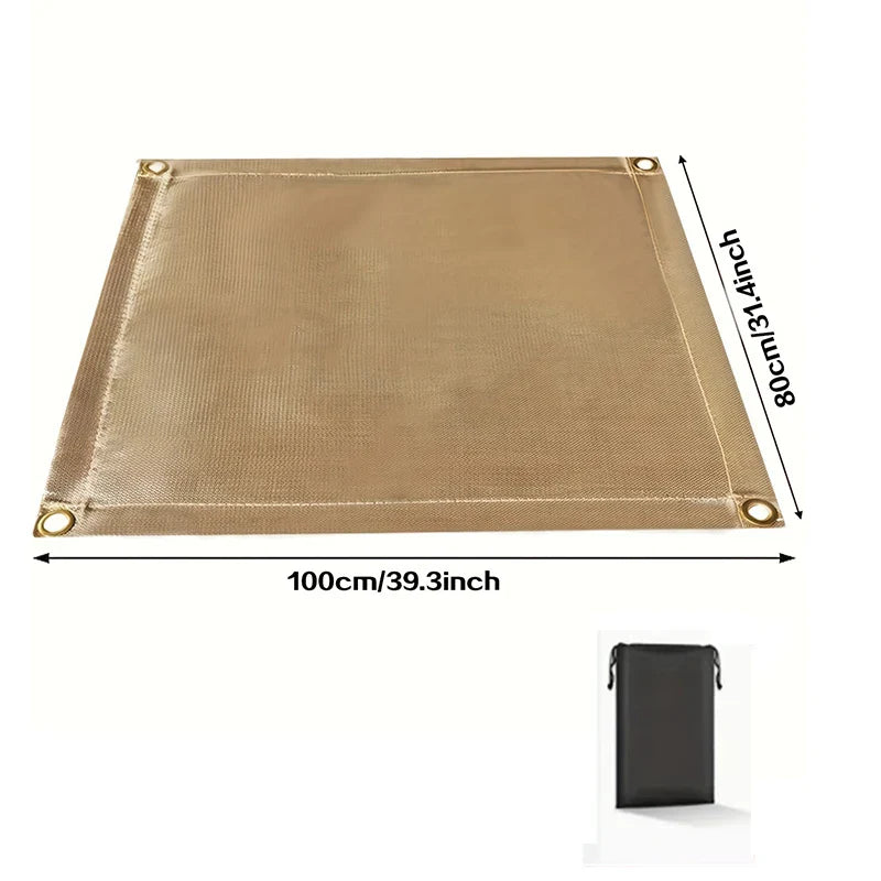 Outdoor Camping & BBQ Fire Protection Mat – High-Temperature Iron Fire Retardant Carpet for Picnic, Barbecue & Indoor Use