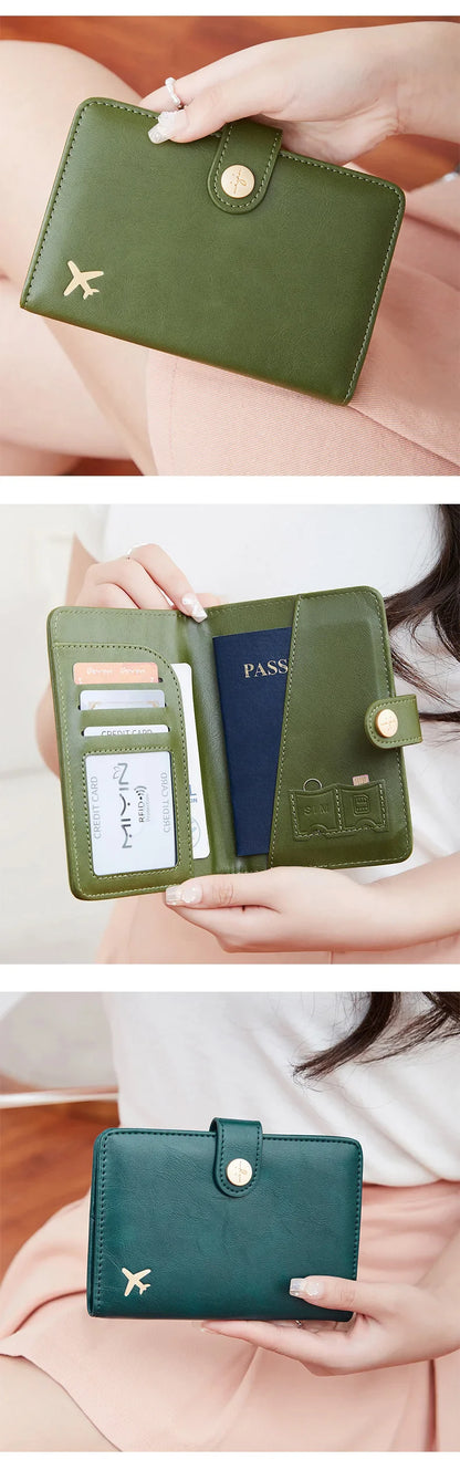 Minimalist RFID Passport Clip Multifunctional PU Leather Wallet – ID & Credit Card Holder Travel Accessory