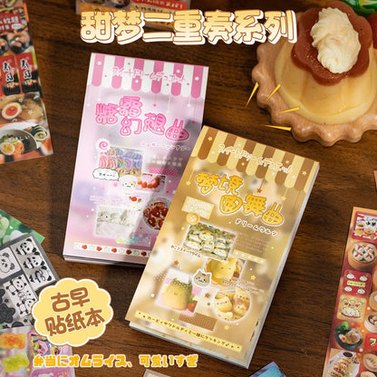 20-Sheet Sweet Dream Duet Sticker Book - Japanese Retro Kawaii Stickers for Scrapbooking, Journaling & DIY Crafts
