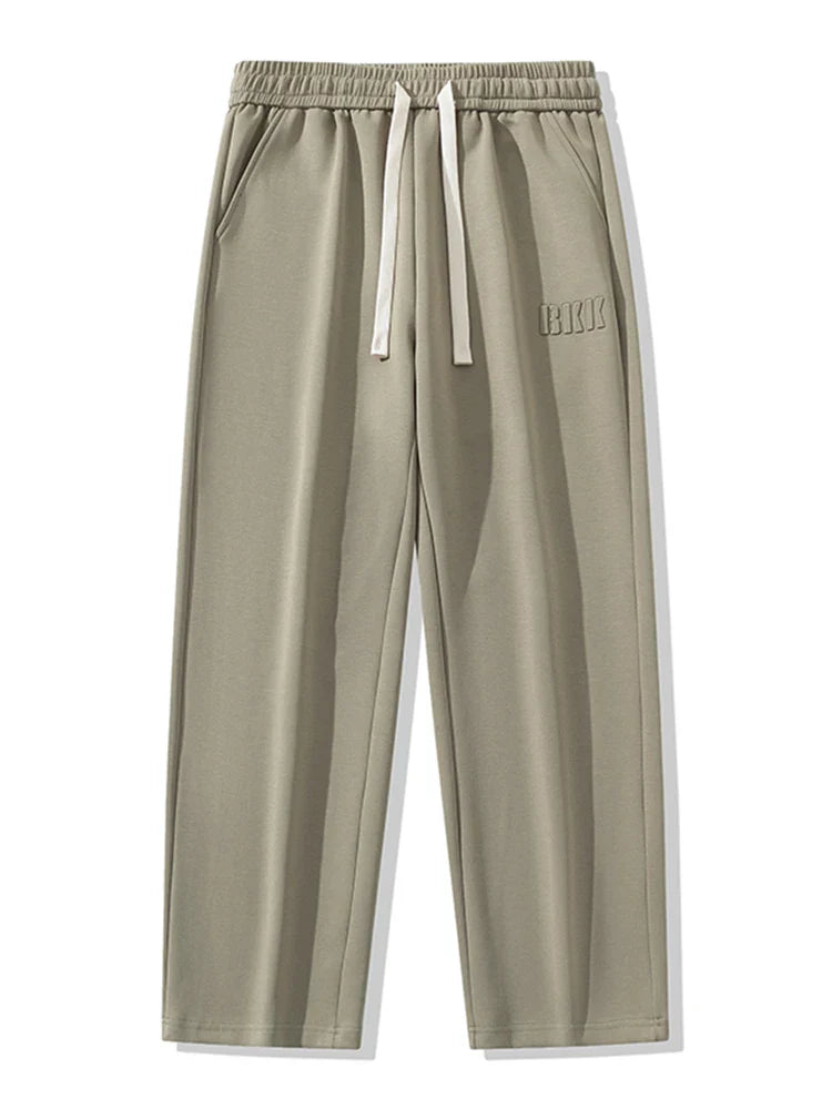 Men’s Wide Leg Cotton Sweatpants – Straight Fit Drawstring Casual Sports Track Pants, Big Size up to 8XL
