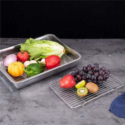 Nonstick Cake Cooling Rack - Metal Baking Grid Tray for Cookies, Bread, Biscuits & Pastry Cooling