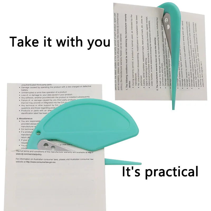 1 Piece Letter Opener - Razor Blade Envelope Mail Slitter, Safe Box Cutter for Home and Office Use