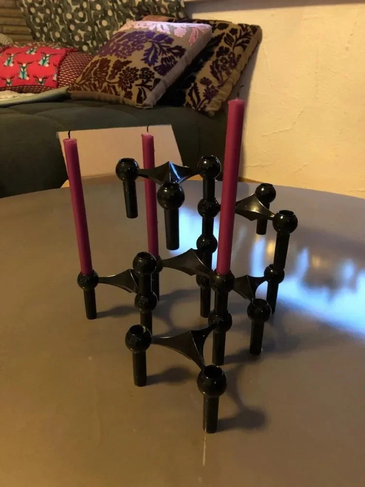 Metal Molecular Structure Candle Holder – Nordic Silver Candelabra Centerpiece for Living Room Decor & Gift