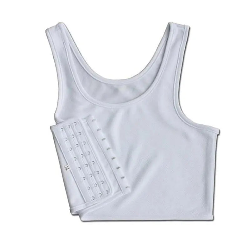 Seamless Flat Breast Binder Tank Top - Tomboy Underwear for Women - Summer Short Vest Bustier Shaper