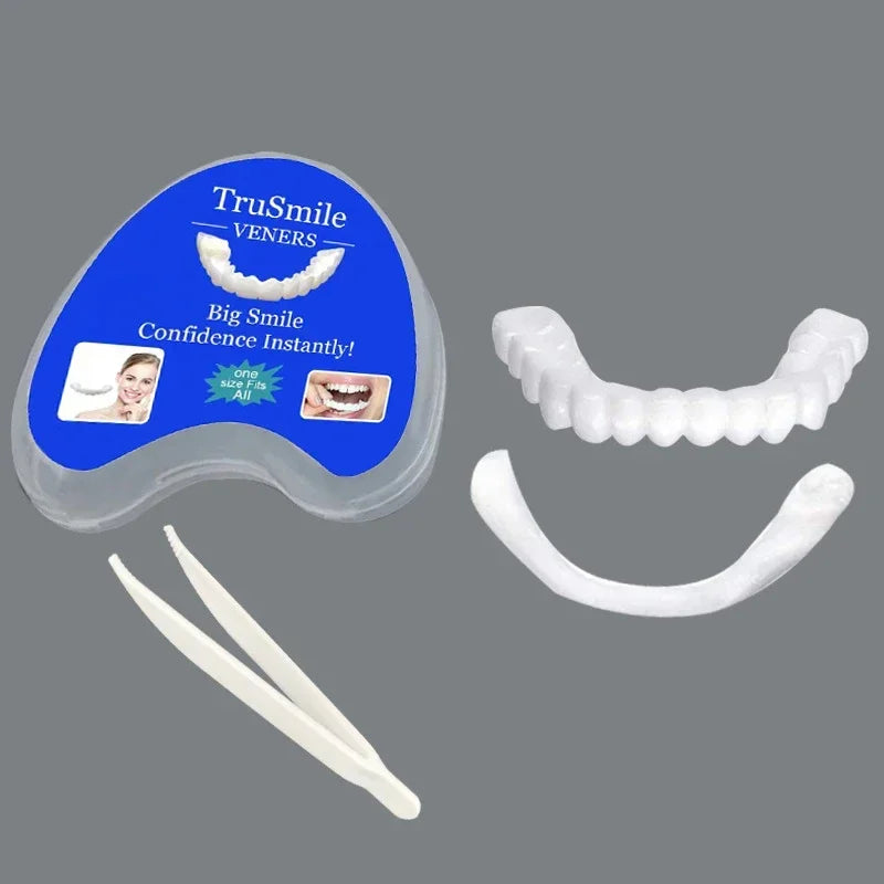 Silicone Denture Set – Temporary Orthodontic Teeth, Fake Teeth for Oral Hygiene, Whitening, and Dental Braces Simulation