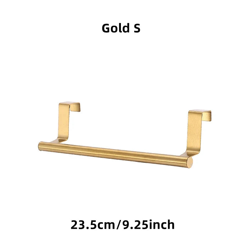 1/2pcs Over-Door Towel Rack – Stainless Steel Hanging Bar for Bathroom & Kitchen Cabinets, White & Black Shelf Hanger