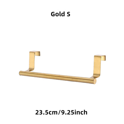 1/2pcs Over-Door Towel Rack – Stainless Steel Hanging Bar for Bathroom & Kitchen Cabinets, White & Black Shelf Hanger