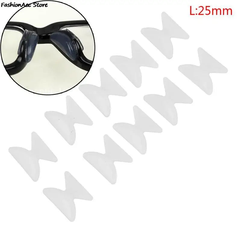 5 Pairs Adhesive Silicone Glasses Nose Pads - Non-Slip Clear & Black Thin Nosepads for Eyeglasses & Sunglasses