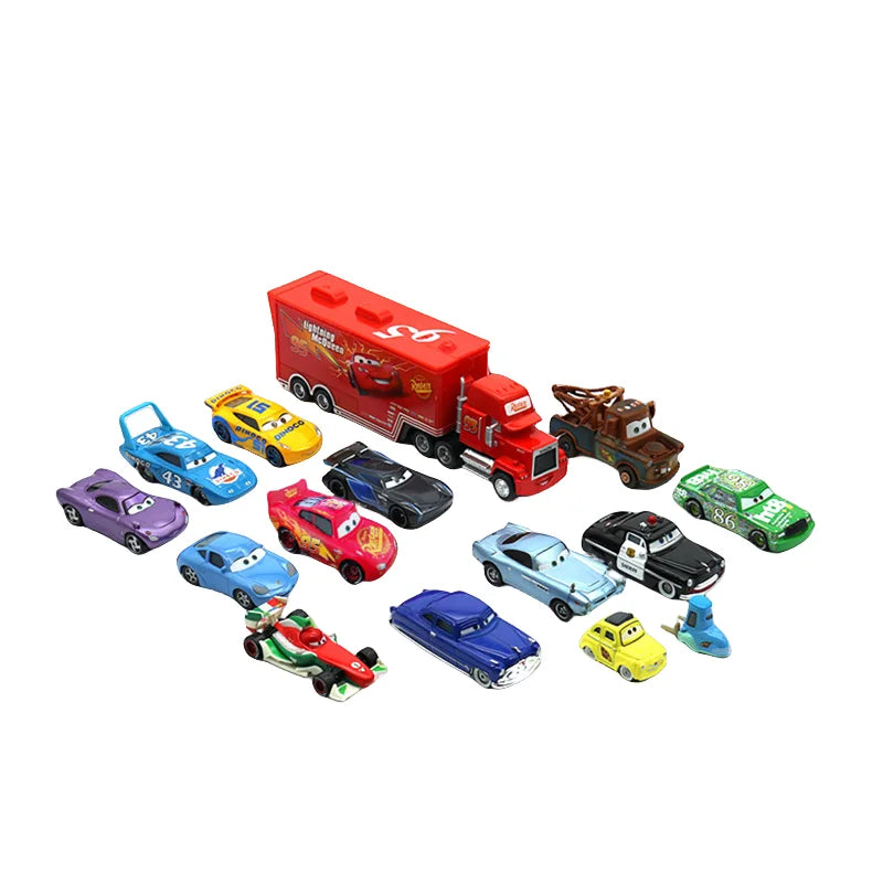 Disney Pixar Cars 3 Diecast Toy Set - Lightning McQueen, Mater, Jackson, and Uncle Truck Champion Car Models for Boys, Birthday Gift