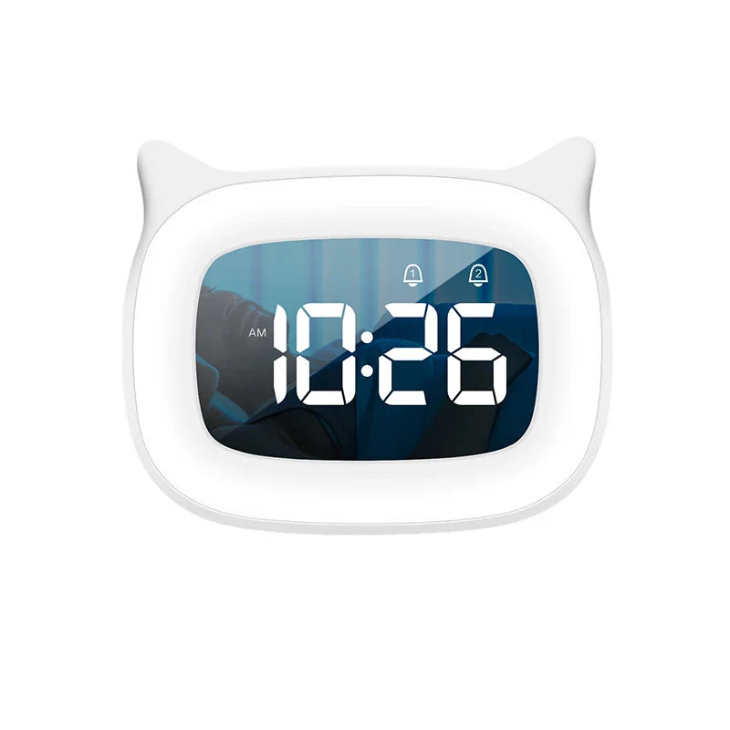 Music LED Digital Alarm Clock – Voice Control Night Light with 1200mAh Battery for Home Desk Decor