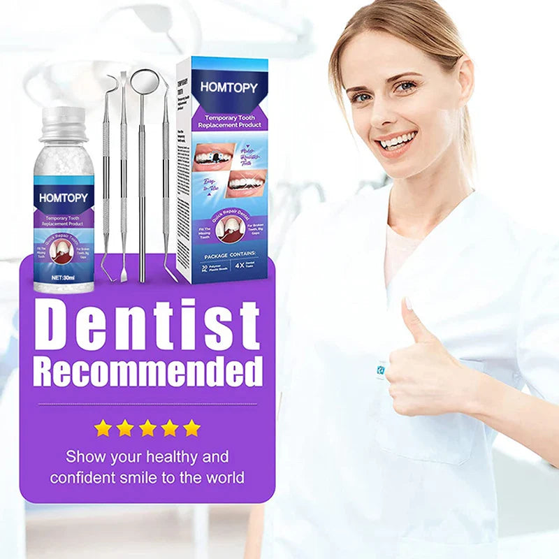 Moldable Teeth Repair Kit – Temporary Dental Replacement with Thermal Beads for Fixing Missing & Broken Teeth, Artificial Tooth Fillings