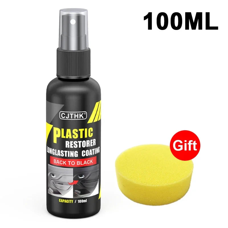 Car Plastic Restorer - Back to Black Gloss Renovator, Long-Lasting Coating for Leather & Auto Polish Cleaning