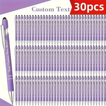 Customized Metal Ballpoint Pens - 30-Pack Engraved Logo Pens for Graduation & Holiday Gifts
