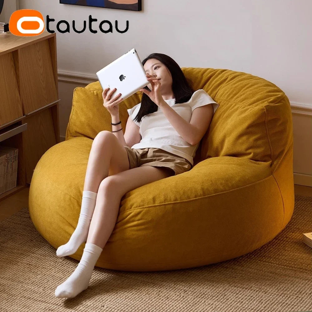 OTAUTAU Outdoor 4ft Waterproof Chenille Bean Bag Cover - Poolside Lounger Sofa Bed