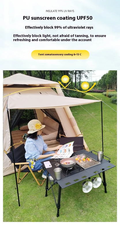 Lohascamping Large Camping Air Tent – Inflatable One-Touch Dome Shelter for 4-5 People, Family Hiking & Outdoor Use