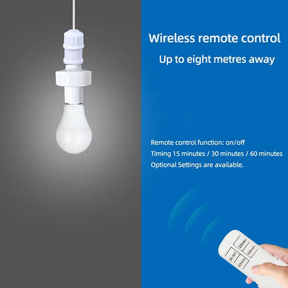 Smart E27 Remote Control Light Switch - Wireless LED Bulb Socket Timer Holder with 30M Range