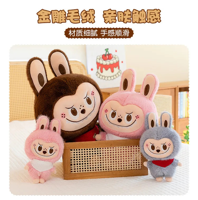 Rabbit Labubu Plush Toy — Cute Cartoon Soft Doll Pillow for Kids Gifts