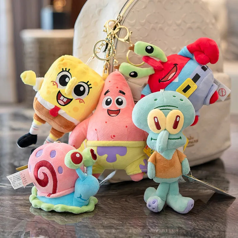 Anime Spongebob SquarePants Plush Toys – Patrick, Squidward, Mr. Krabs & Gary Stuffed Cartoon Toys, Birthday Gift for Kids
