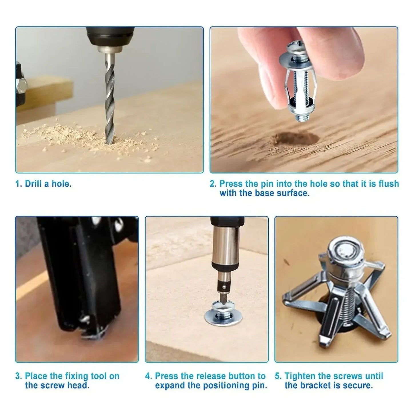 Petal Screw Jack Nuts & Expansion Plugs – Curtain Clamp, Rivet Lock Bolt, and Wall Fasteners