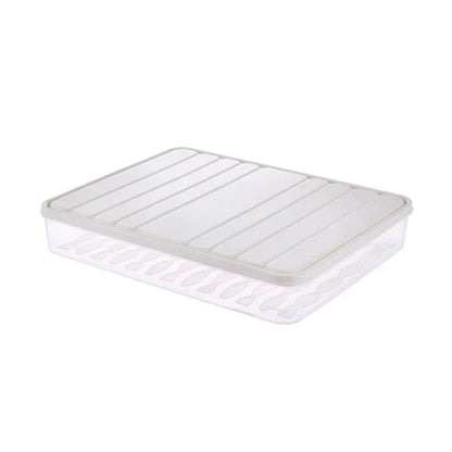 Freezer Dumpling Storage Box — Stackable Square Plastic Food Saver with Lid, Single-Layer Sealed Transparent Container