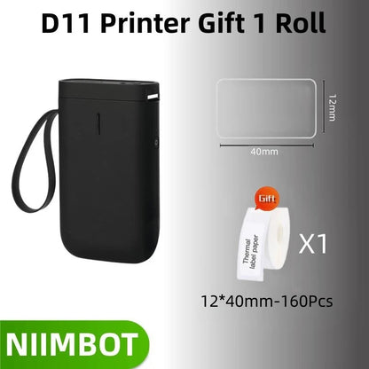 NIIMBOT D11 Portable Thermal Label Maker | Wireless No-Ink Printing Machine for Home & Office
