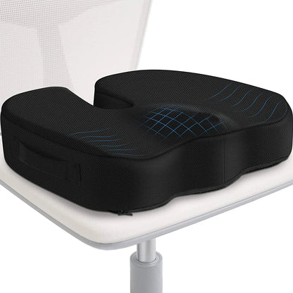 U-Shaped Memory Foam Coccyx Seat Cushion – Tailbone Pain Relief Pillow for Chair, Car & Office Use
