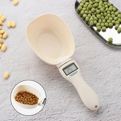 Pet Food Measuring Scoop - Electronic Dog and Cat Food Measuring Cup with Digital Spoon Scale and LED Display - Kitchen Food Scale