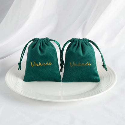 100-Pack Velvet Drawstring Jewelry Pouches - Personalized Logo Gift Bags for Wedding Favors, Candy & Makeup Packaging