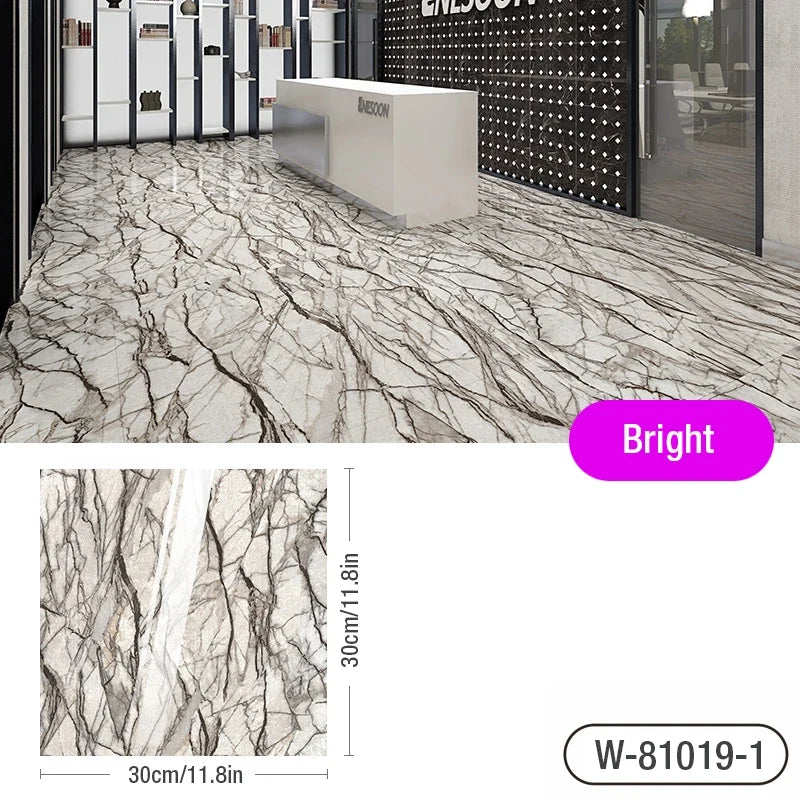 Marble Floor Tile Stickers - Waterproof Self-Adhesive PVC Home Decor