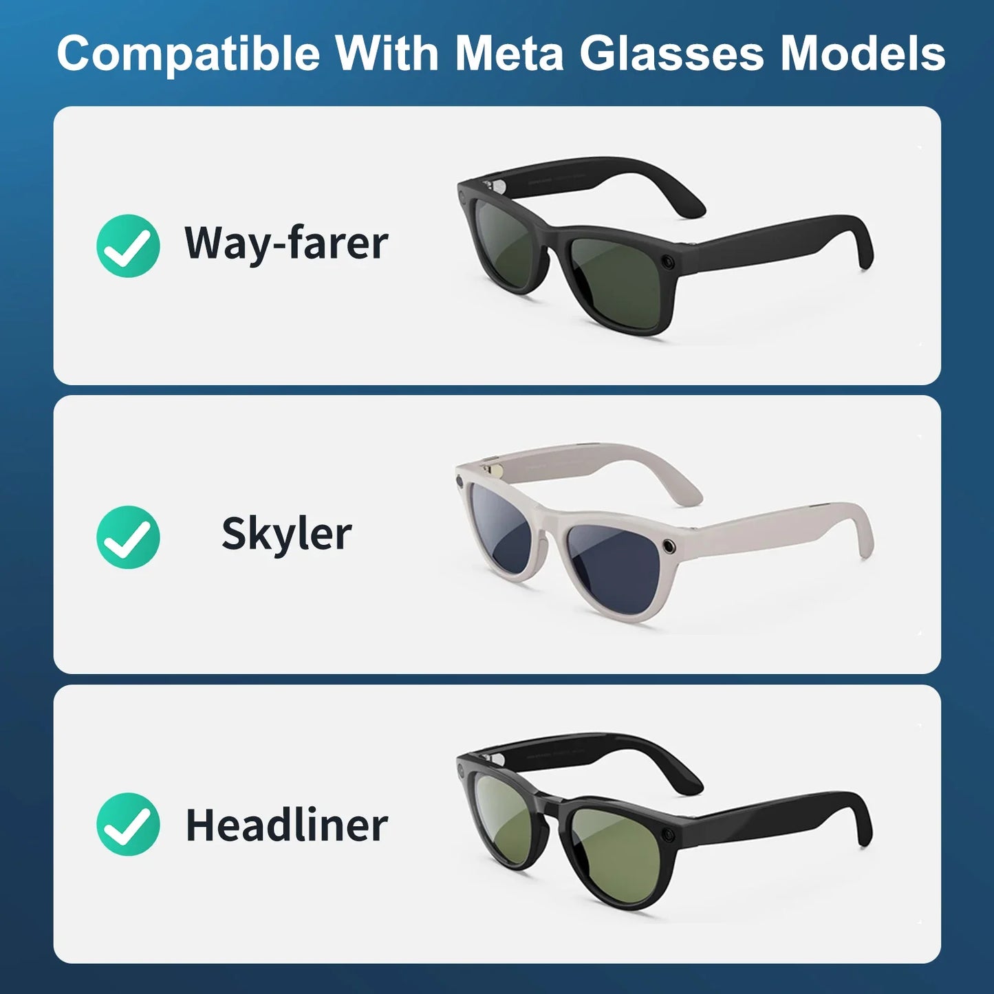 2/4/6PCS LED Light Blocking Covers for Meta Ray-Ban Smart Glasses – Camera Privacy Shield for Wayfarer, Skyler & Headliner