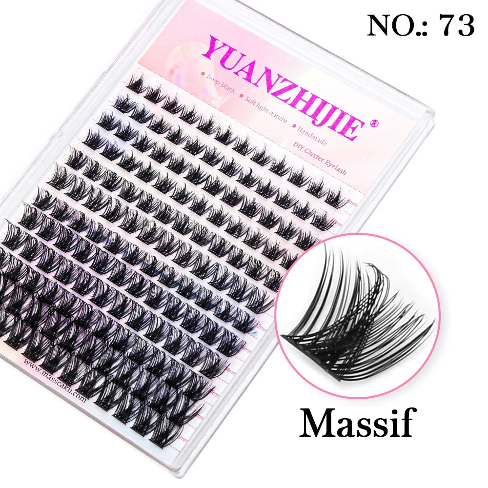 DIY 144 Cluster Lashes – Natural C/D Curl Individual Mink Eyelashes, Free Shipping, Home Makeup Supplies