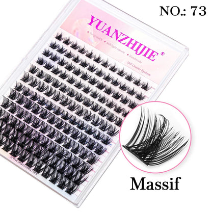 DIY 144 Cluster Lashes YUANZHIJIE – Natural C/D Curl Segmented Mink Individual Eyelash Extensions Kit for Home Makeup & Professional Volume Look (Free Shipping)