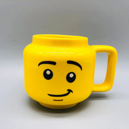 Cartoon Ceramic Mug 250ML - Cute Impish Expression Figure Head Pattern, Coffee Milk Tea Drinkware for Couples, Friends, and Family