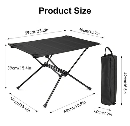 WESTTUNE Lightweight Camping Folding Table – Roll-Up 1680D Oxford & Aluminum Alloy for Outdoor Picnic & Travel