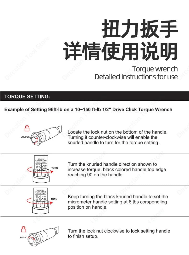 3/8” Bidirectional Torque Wrench — 5-60/19-110/10-140N·m Preset Tool for Bicycle, Motorcycle & Car Repair
