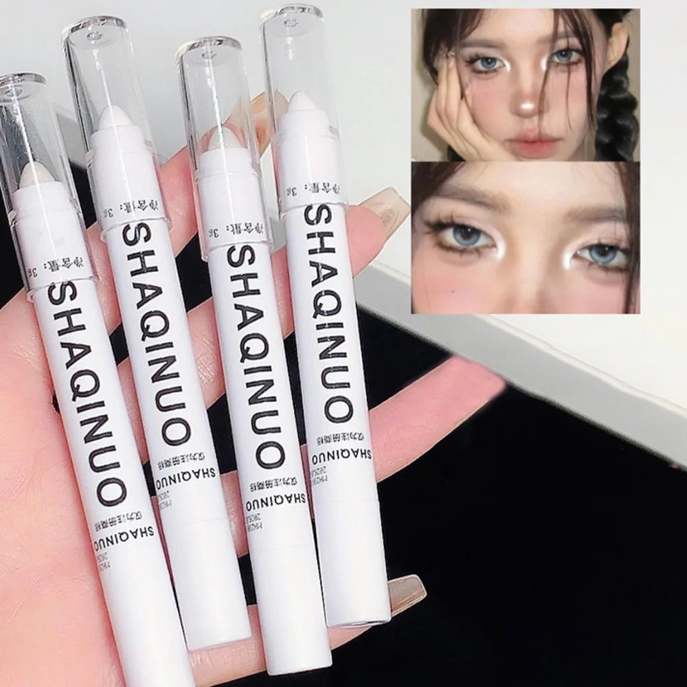 Matte Eyeshadow Stick & White Eyeliner - Shimmer Silver Highlighter Pen